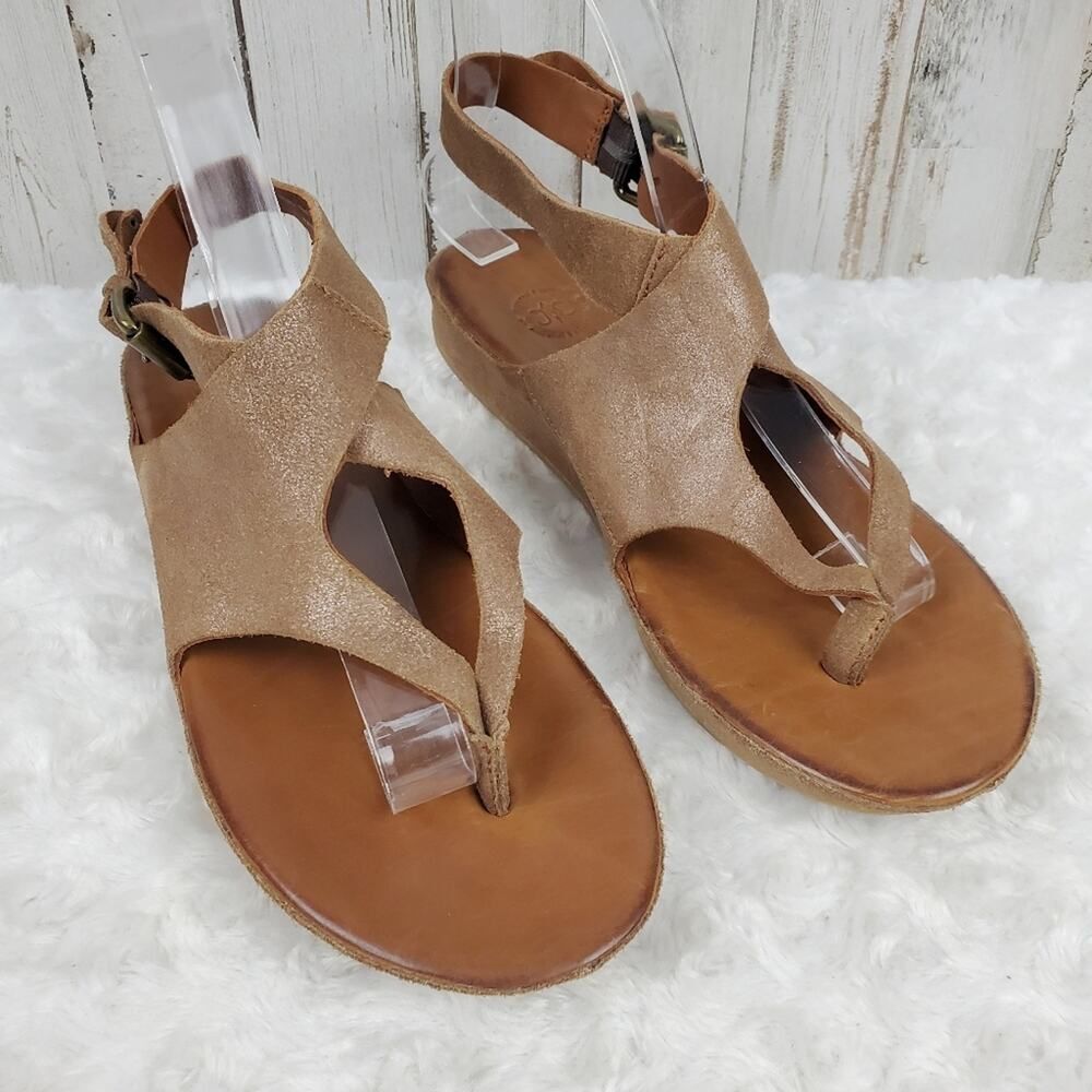 Johnston & Murphy Tan Leather Slingback Thong Sandals